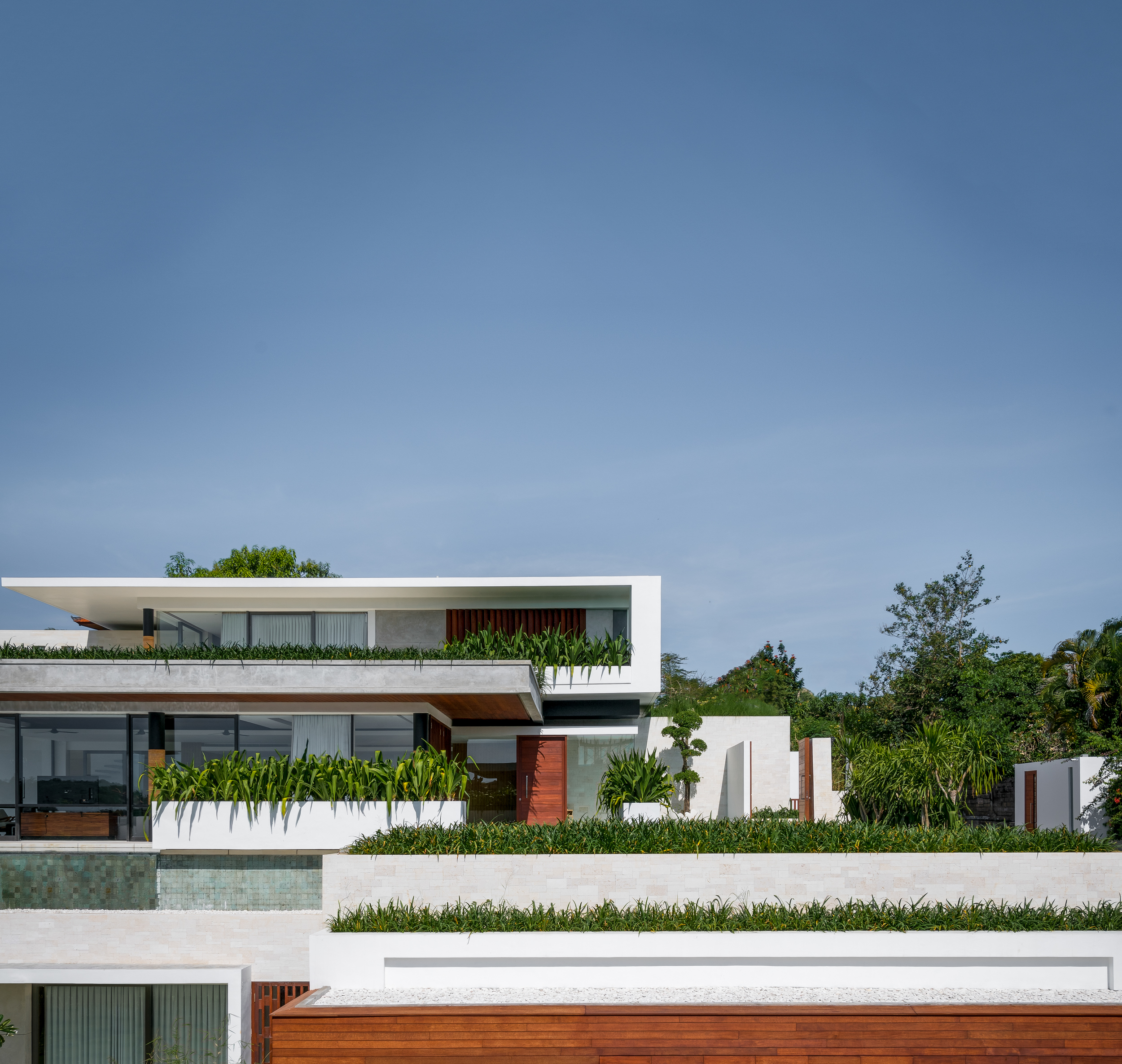 Contemporary tropical villa exterior