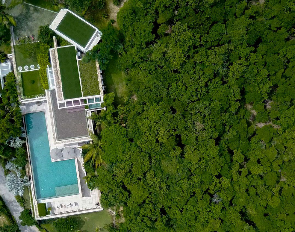Residence and surrounding tropical landscape
